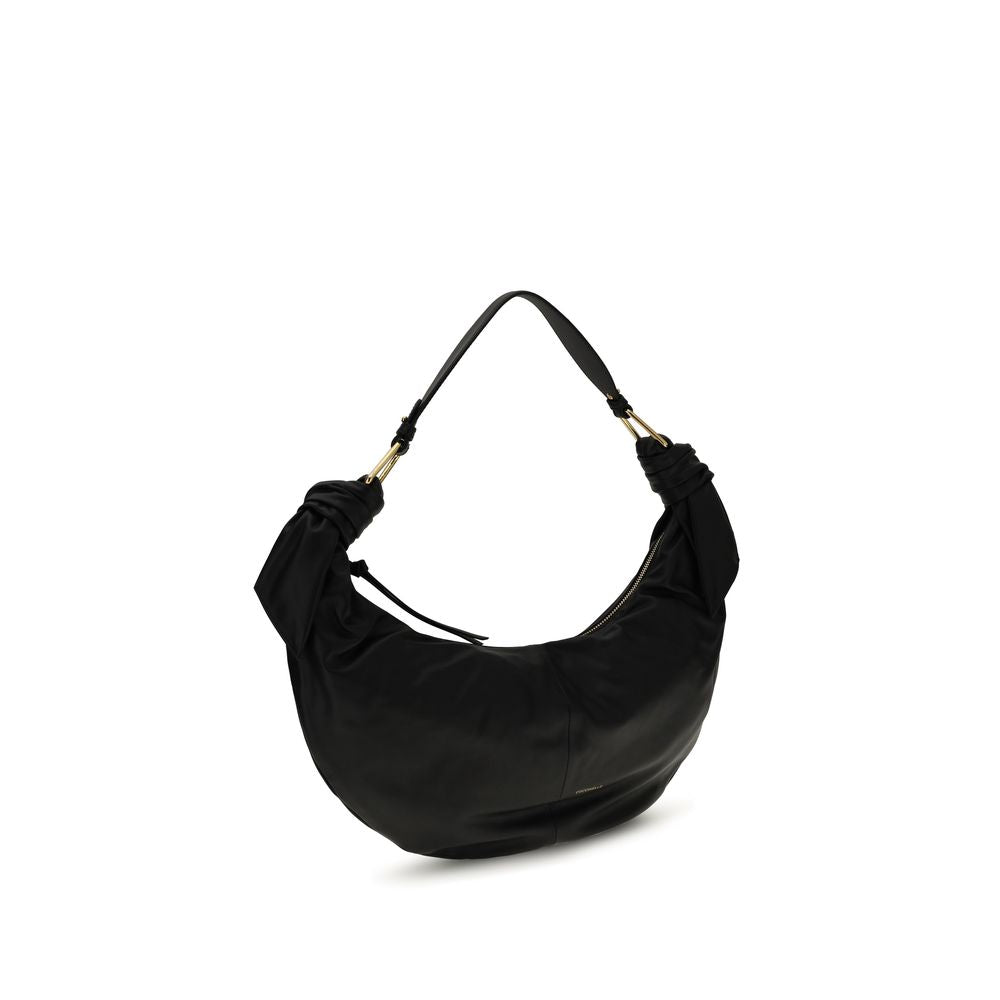 Borsa a tracolla in pelle di vitello nera
