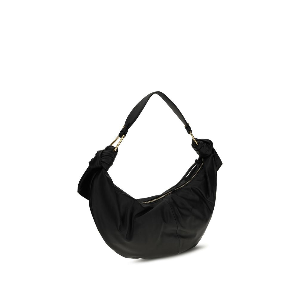 Borsa a tracolla in pelle di vitello nera