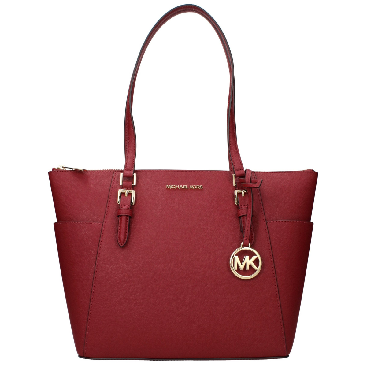 Saffiano Leather Tote Bag - Red