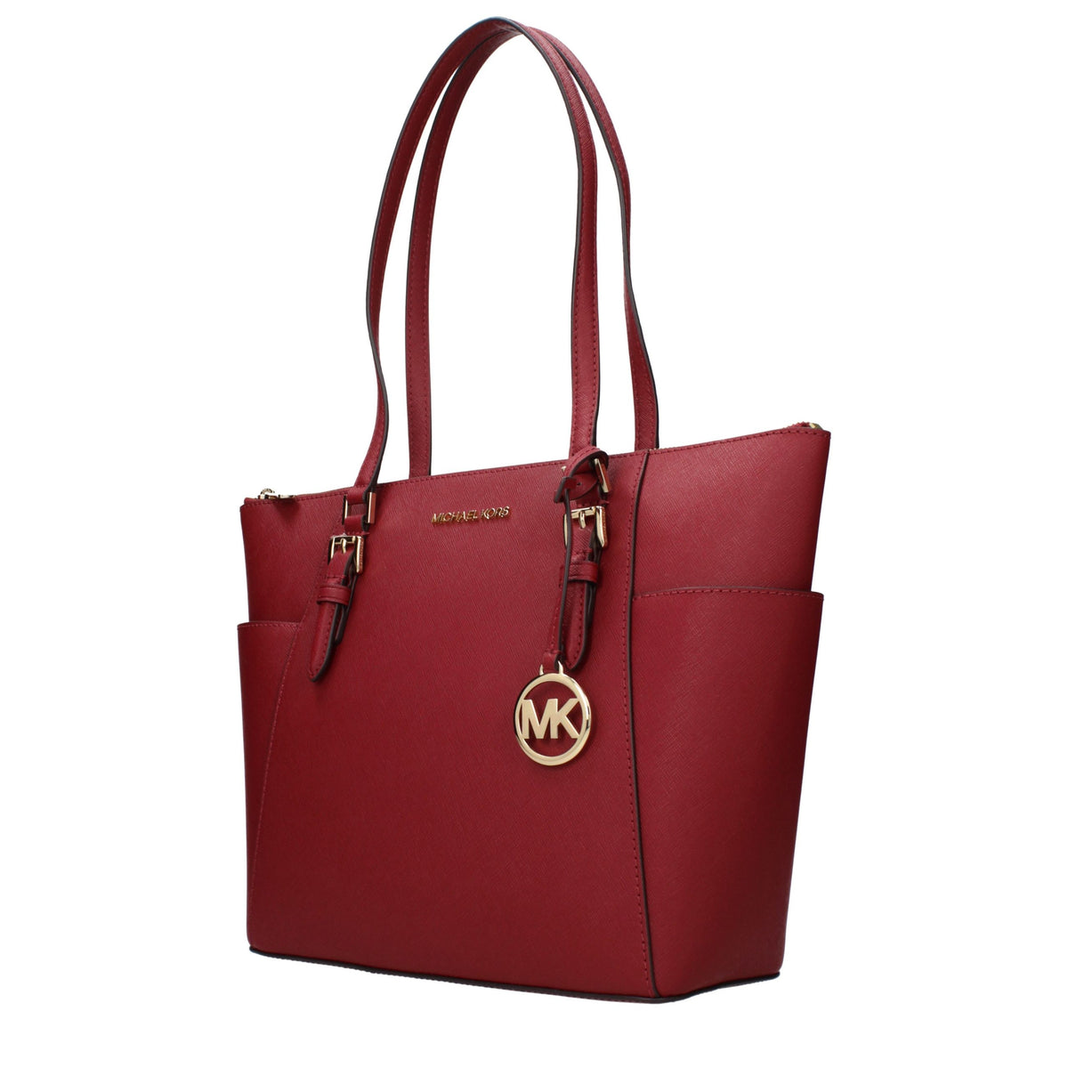 Saffiano Leather Tote Bag - Red