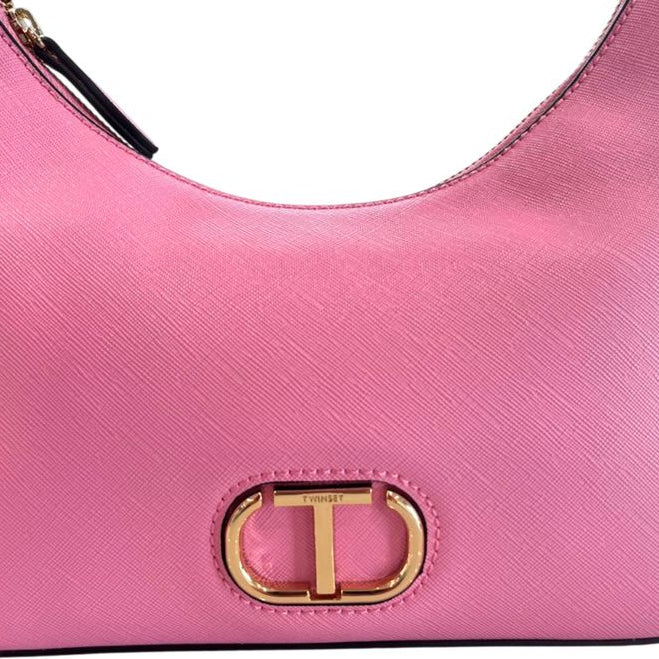 Borsa a mano rosa bouganville con dettagli dorati