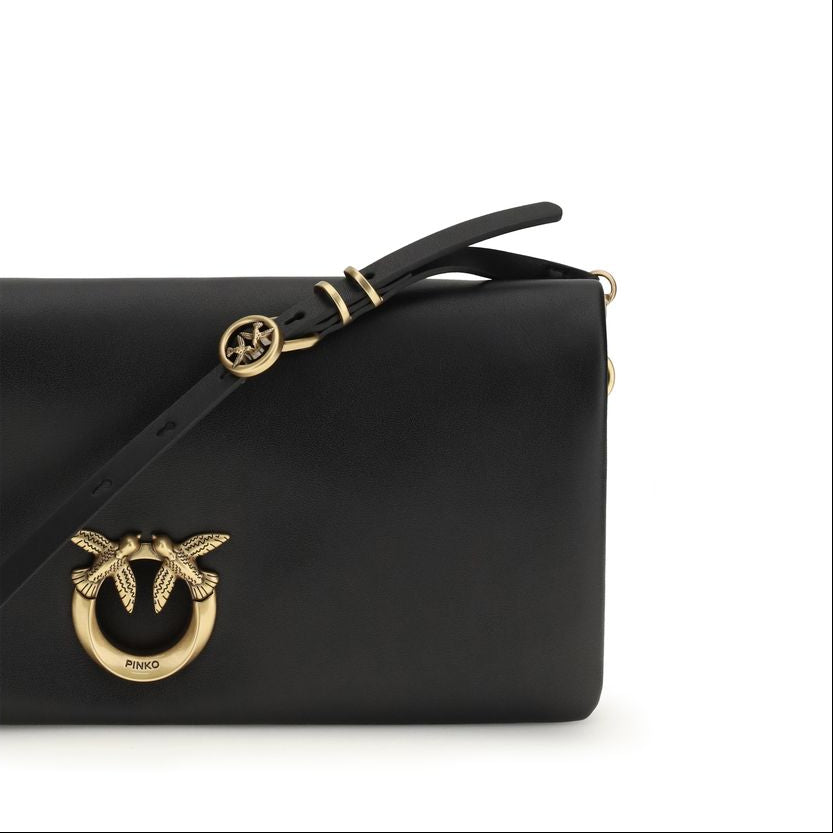 Pochette in pelle di vitello Dark black