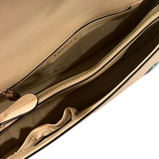 Sandy Beige Crossbody bag with gold details