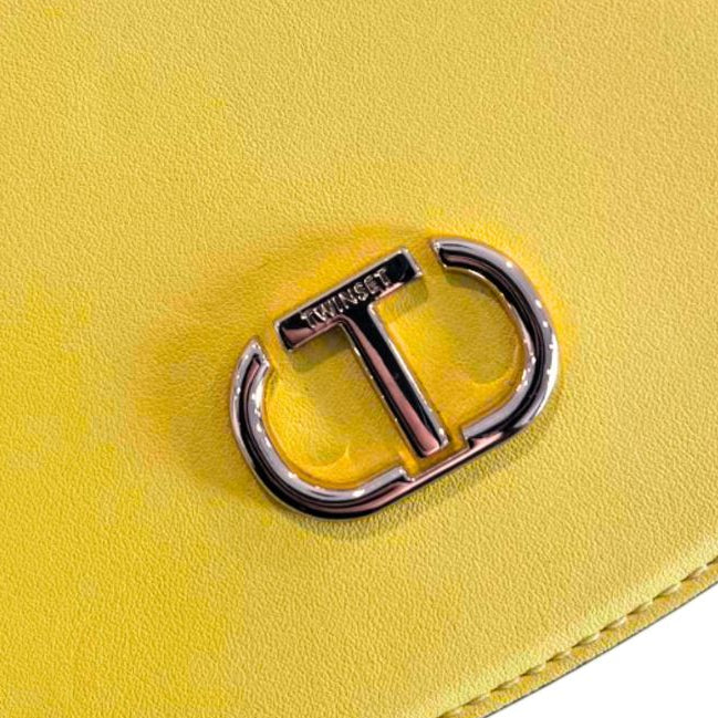 Borsa a tracolla gialla con dettagli dorati