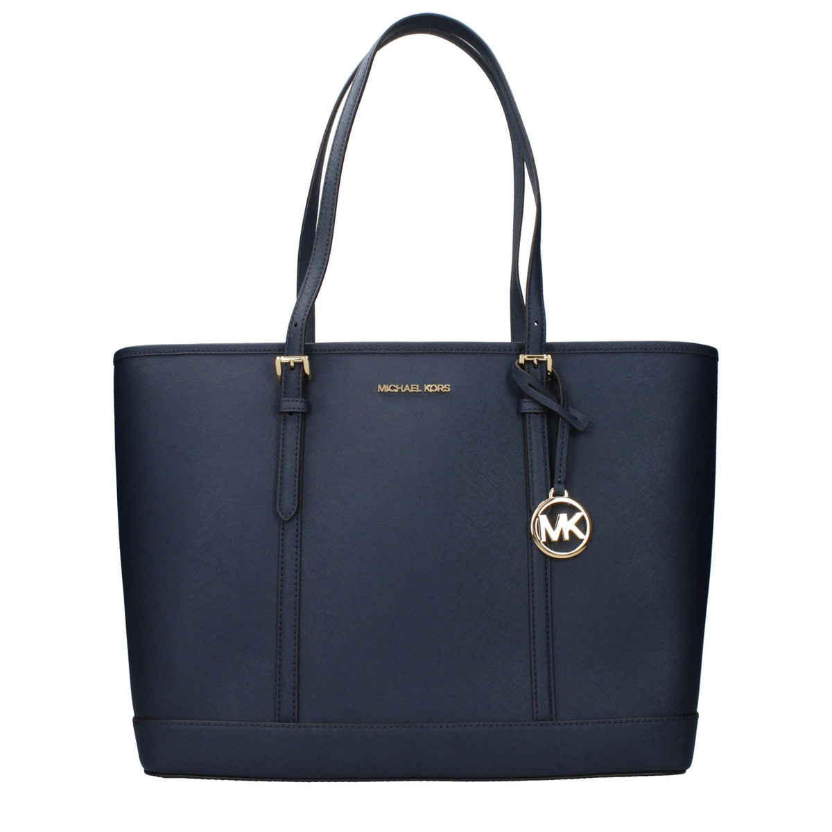 Leather Tote Bag - Blue