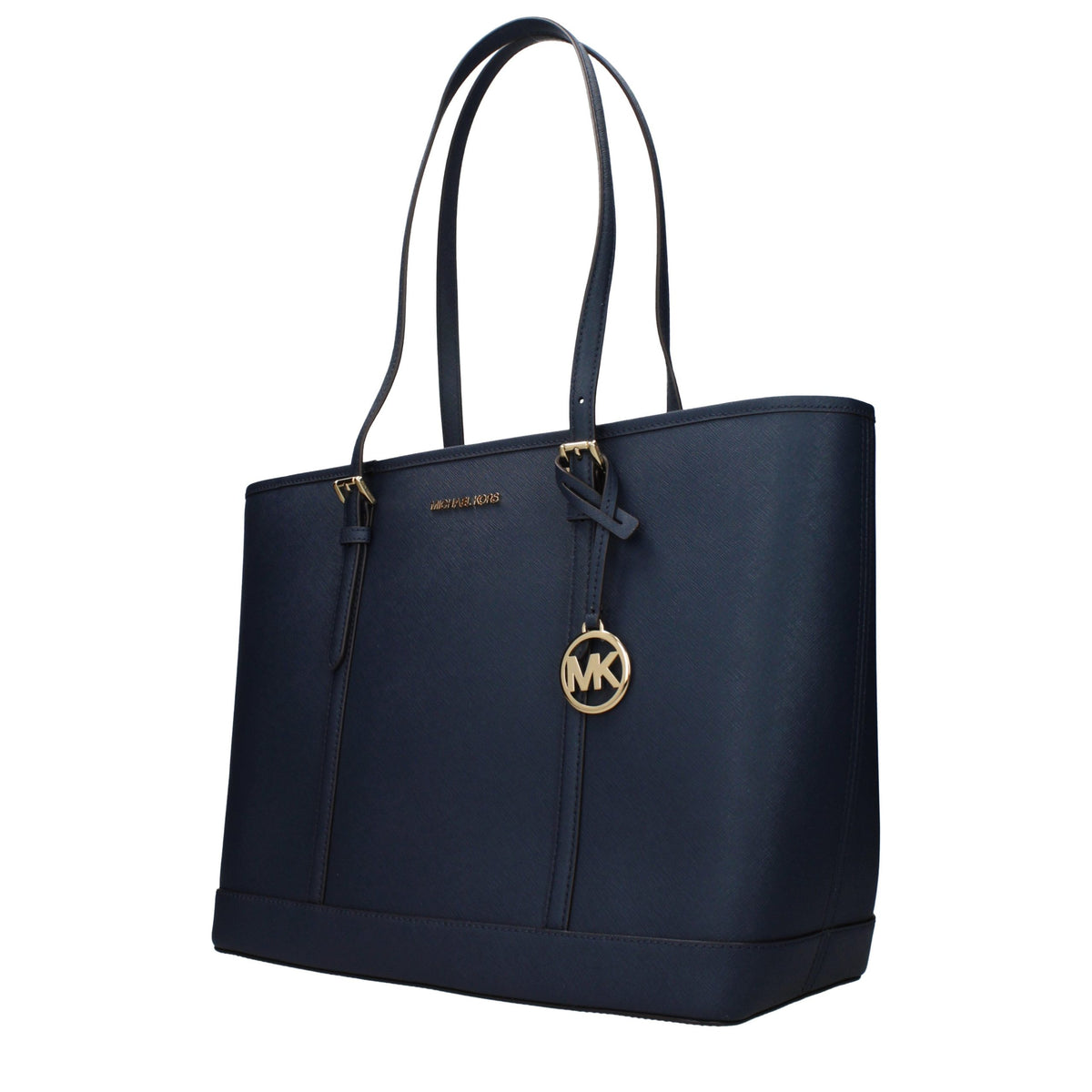 Leather Tote Bag - Blue