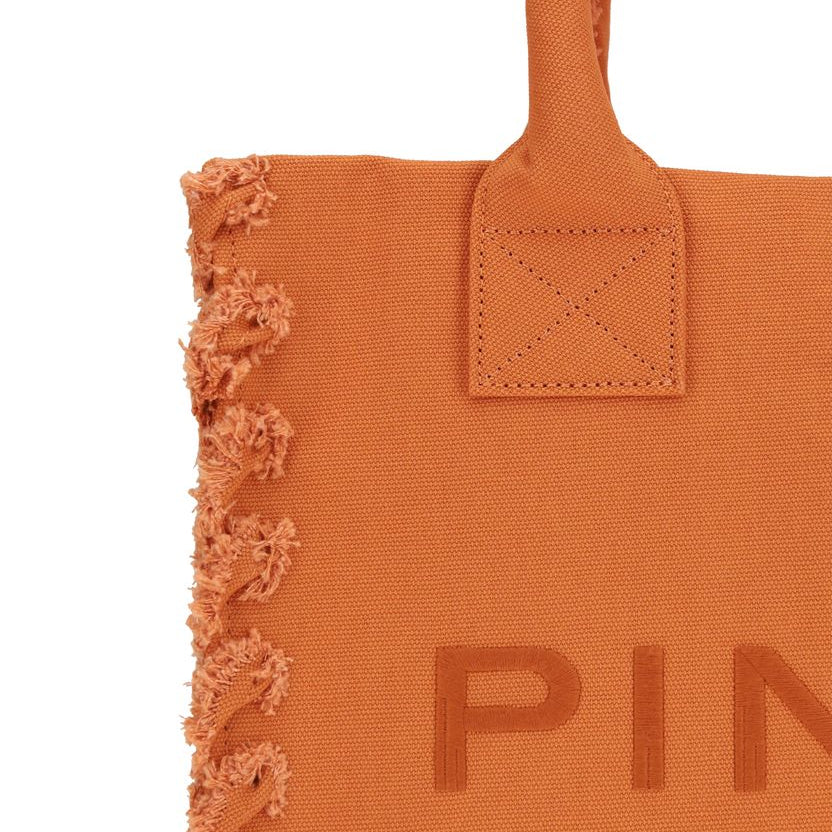Borsa tote in cotone arancione