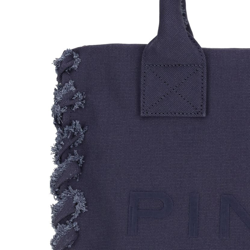 Borsa tote in cotone blu
