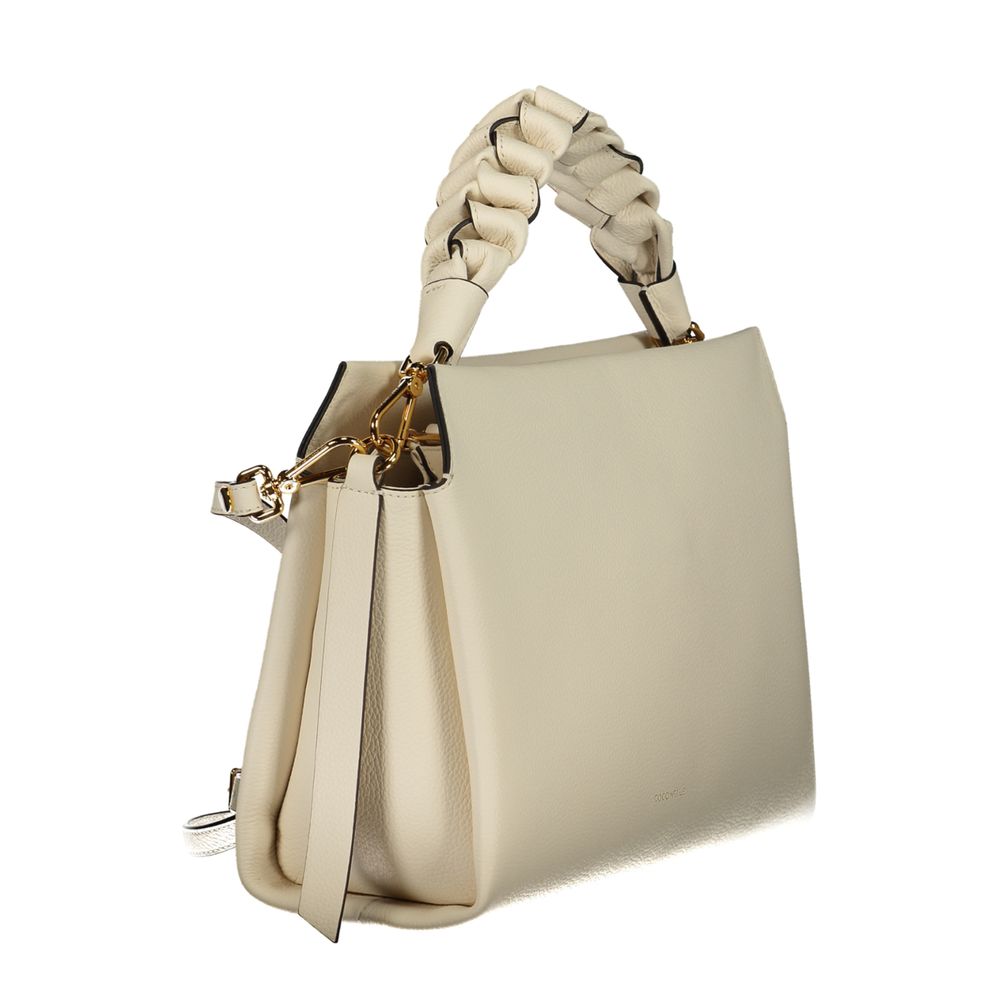 Borsa a mano in pelle di vitello bianca