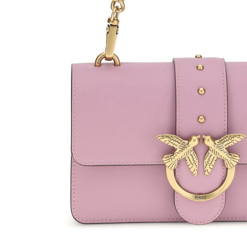 Mauve Smooth Calf Leather Shoulder Bag