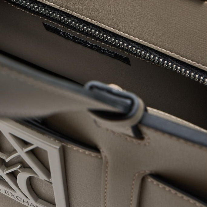 Borsa a mano e a spalla color tortora chiaro