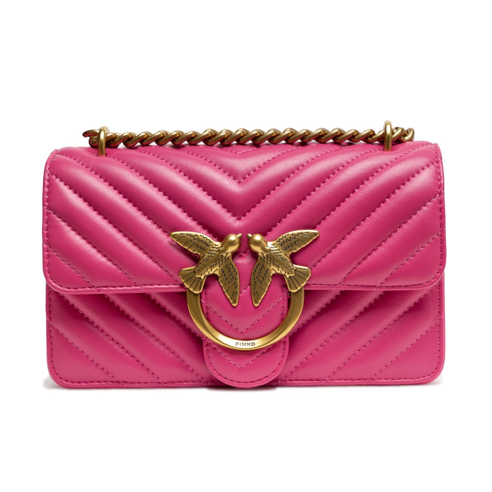 Borsa a spalla Love One Mini in pelle rosa