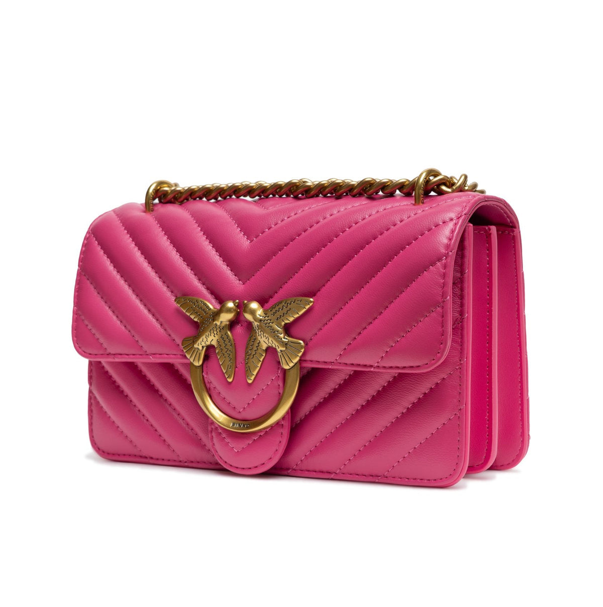 Quilted Leather Mini Shoulder Bag - Fuchsia