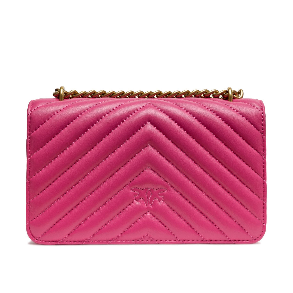 Quilted Leather Mini Shoulder Bag - Fuchsia