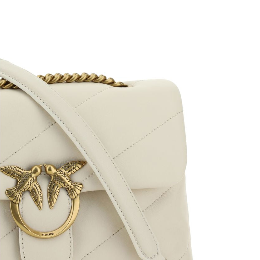 Borsa a spalla Classic in pelle di vitello color Avorio