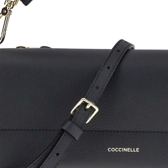 Black Calf Leather Shoulder Bag