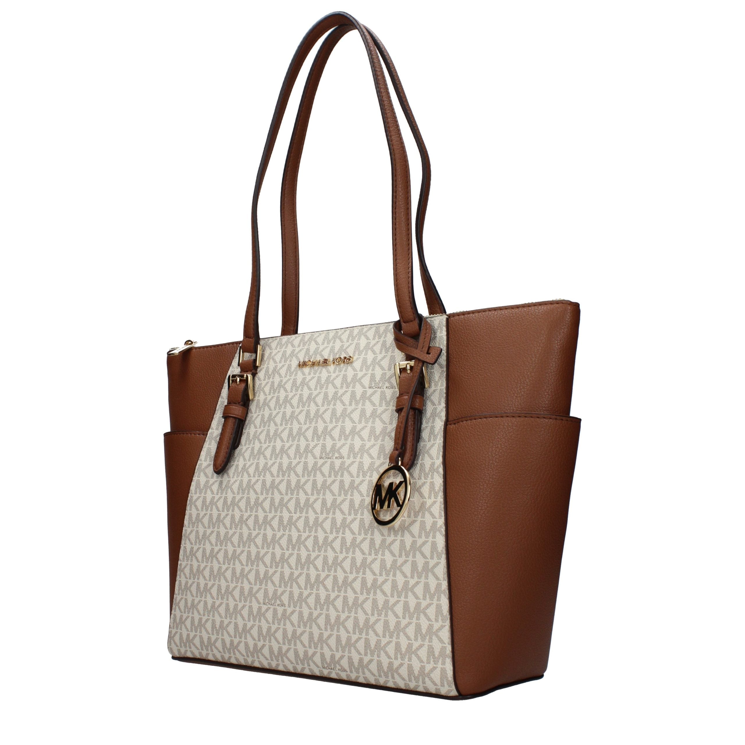 Borsa tote vaniglia in tela monogrammata