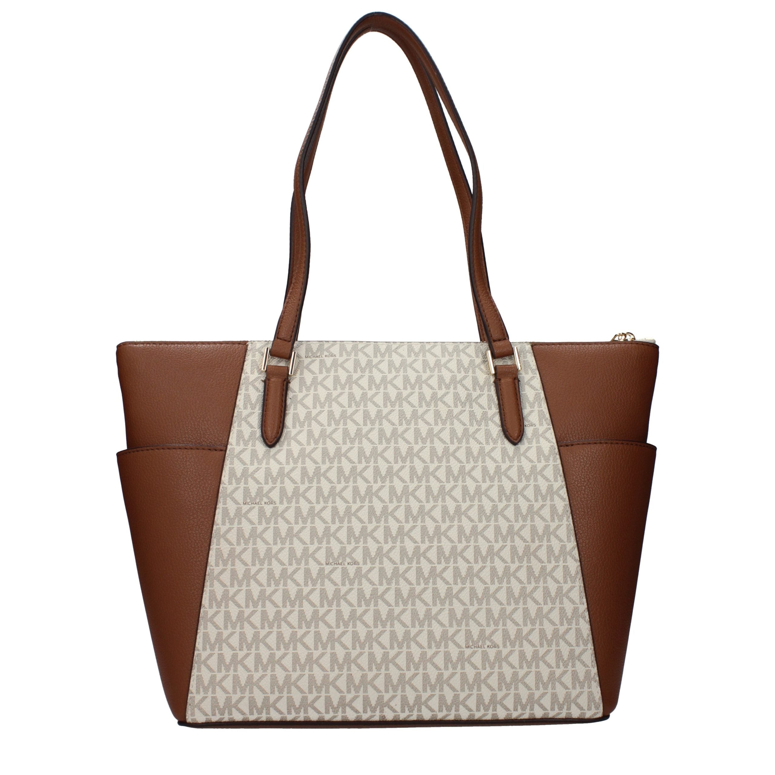 Borsa tote vaniglia in tela monogrammata