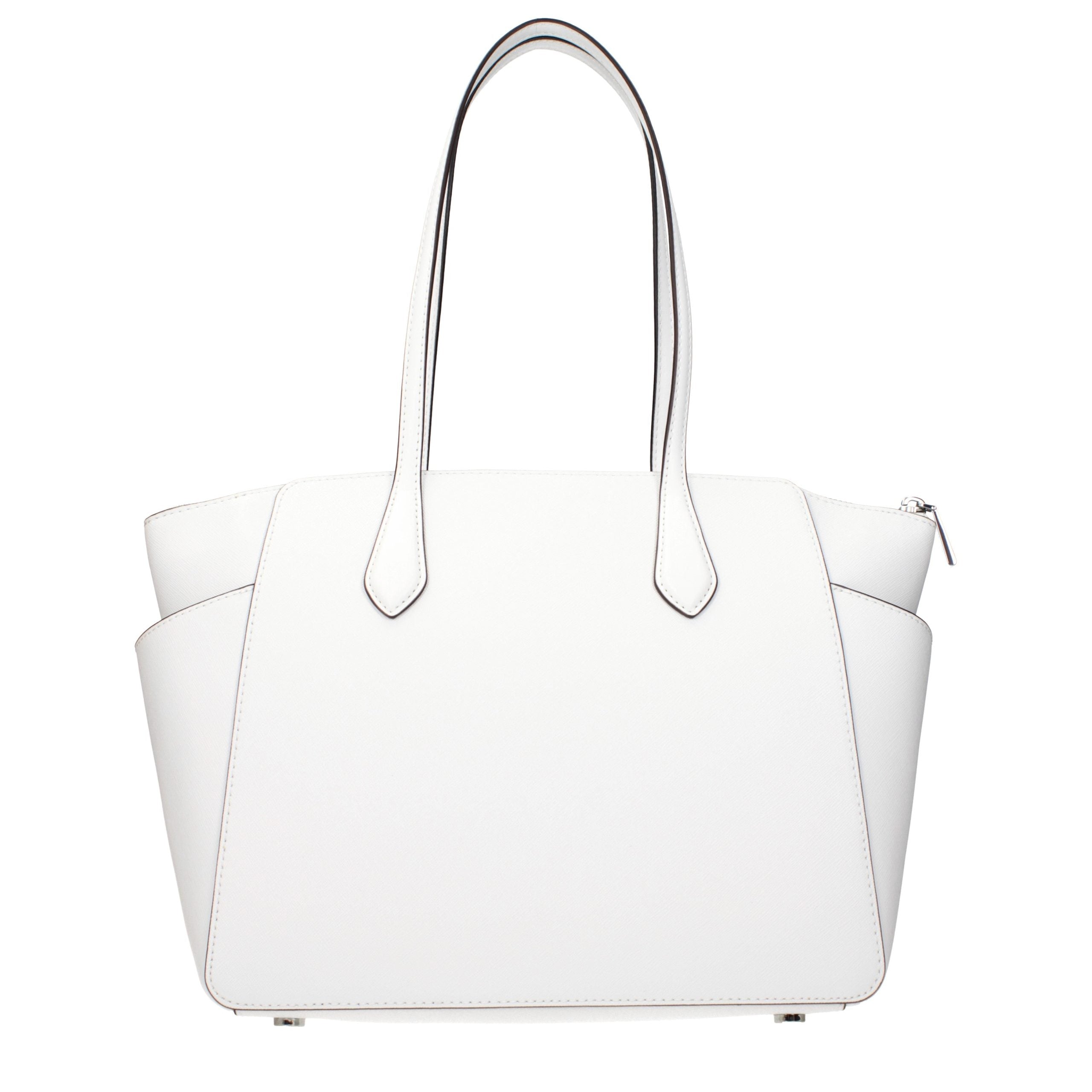 Optical white leather Tote Bag