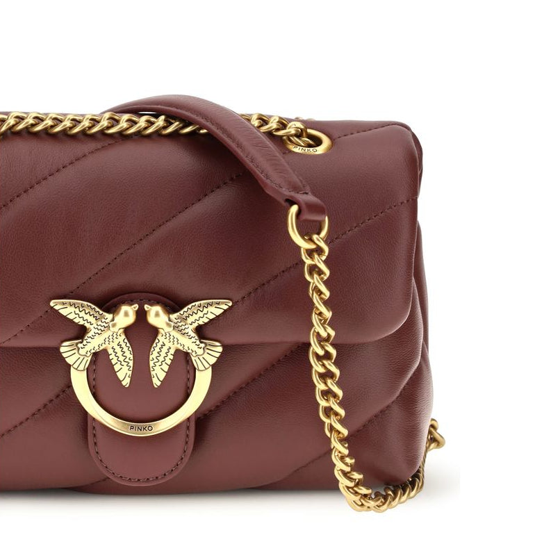 Burgundy Calf Leather Shoulder Bag