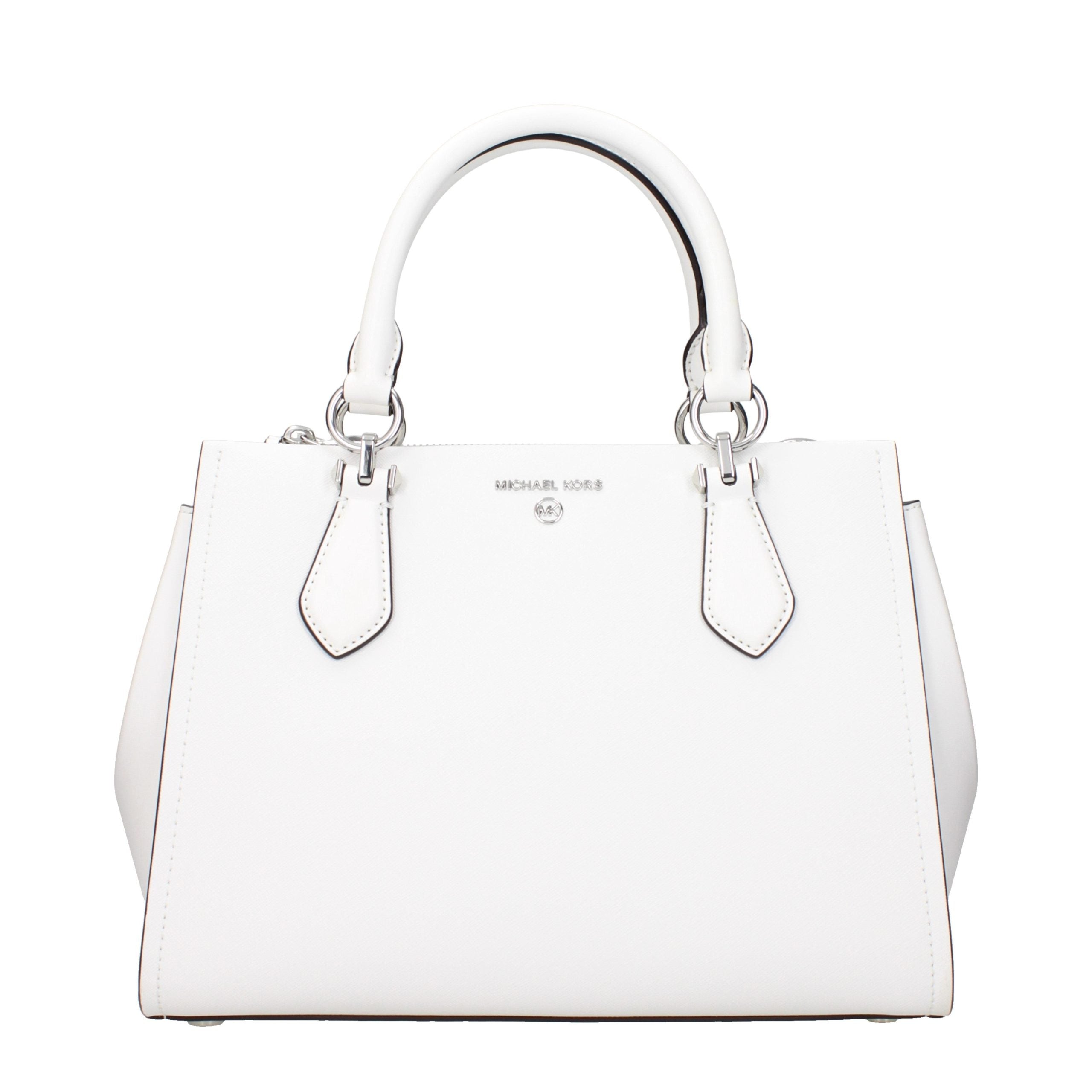 Borsa a mano in pelle bianco puro