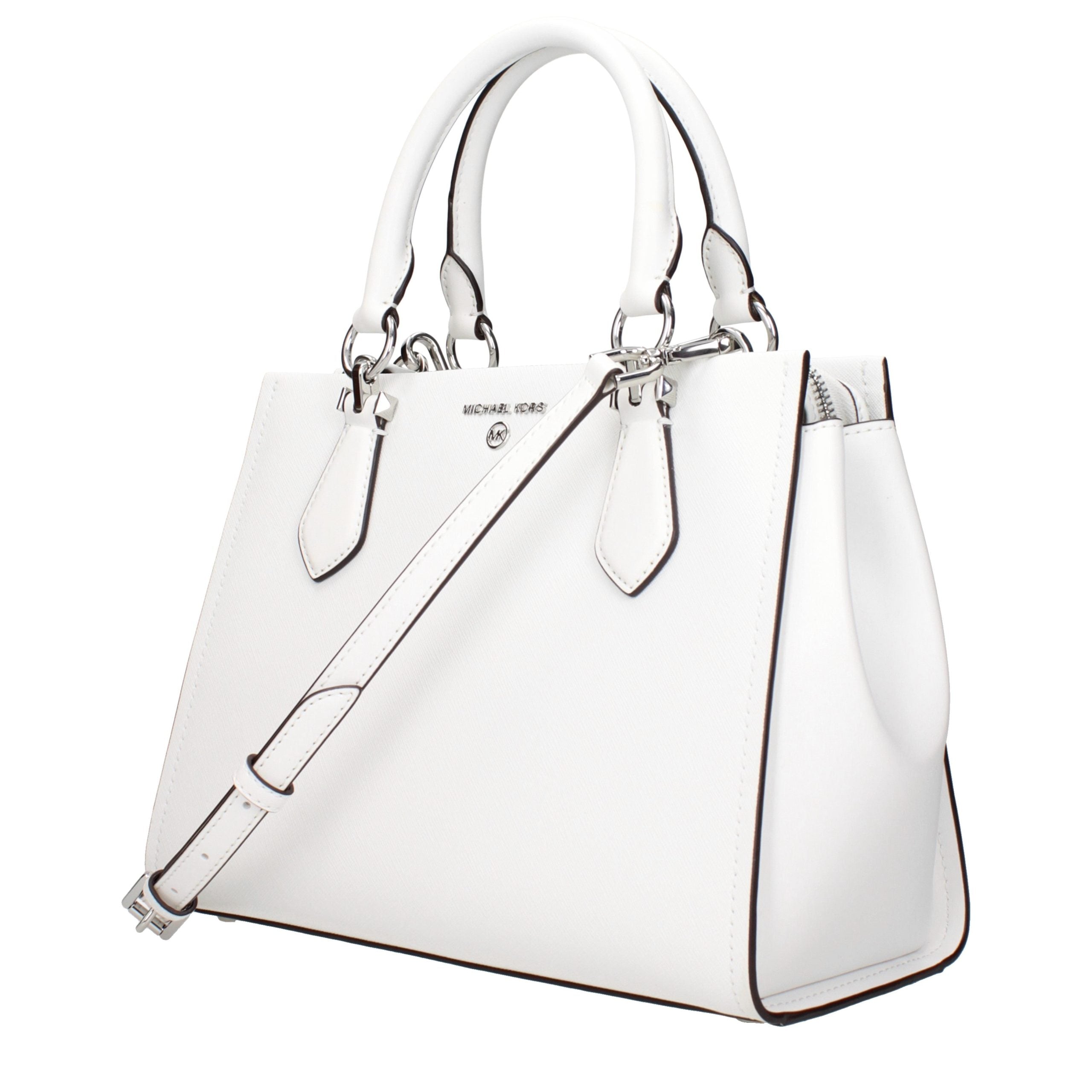 Borsa a mano in pelle bianco puro