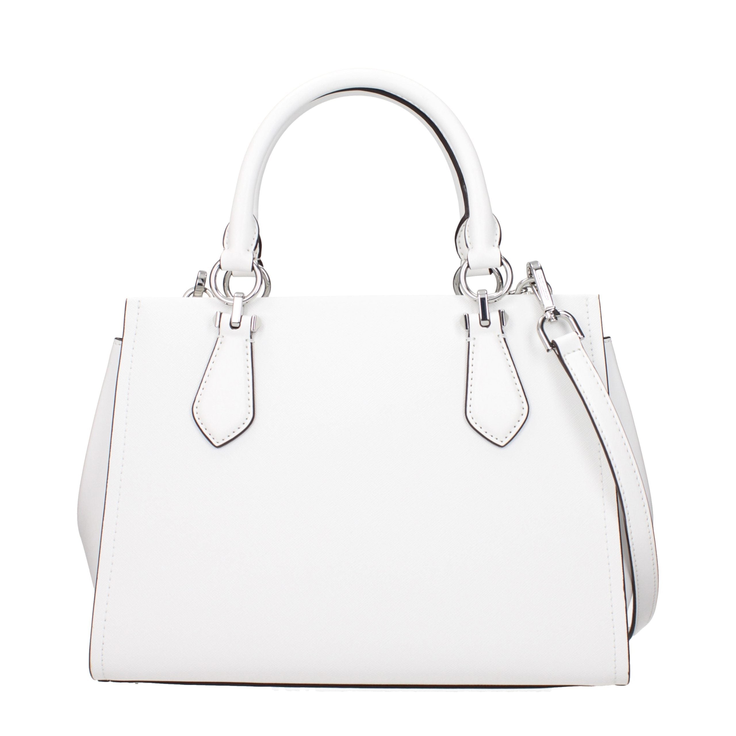 Borsa a mano in pelle bianco puro
