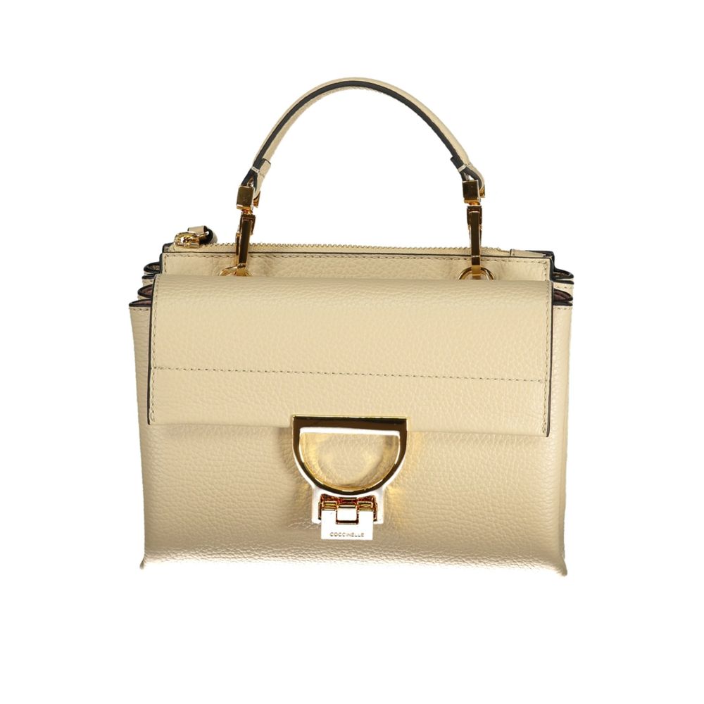 Leather Handbag - Beige