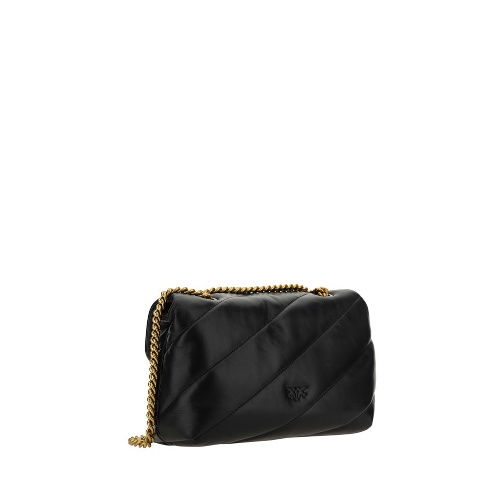 Black Calf Leather Shoulder Bag