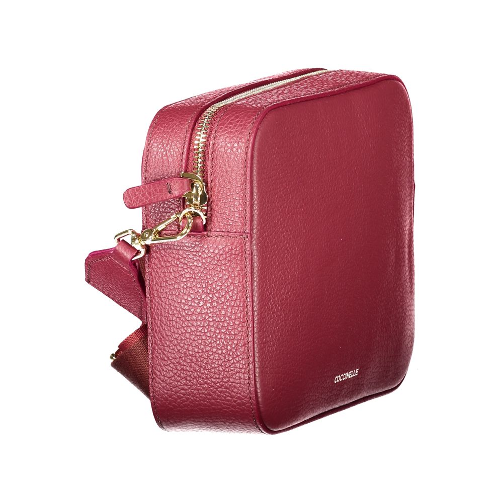 Leather Crossbody Bag - Burgundy