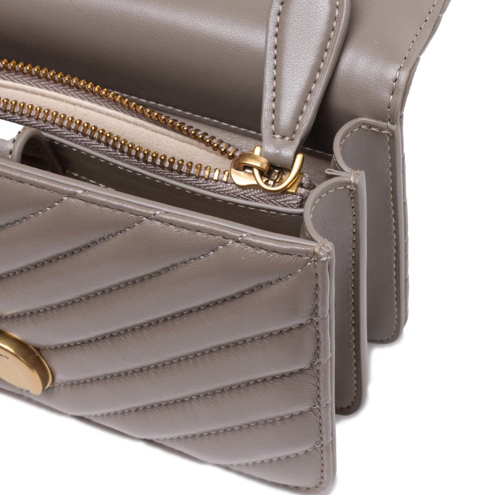 Borsa a tracolla Love One Mini in pelle platino