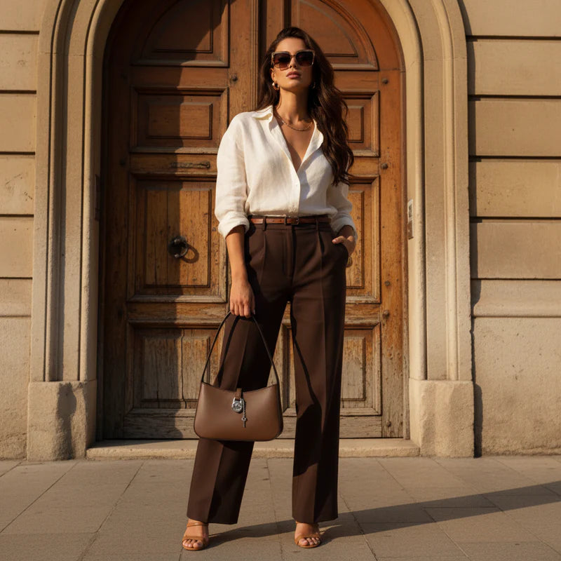 Borsa in pelle color tabacco