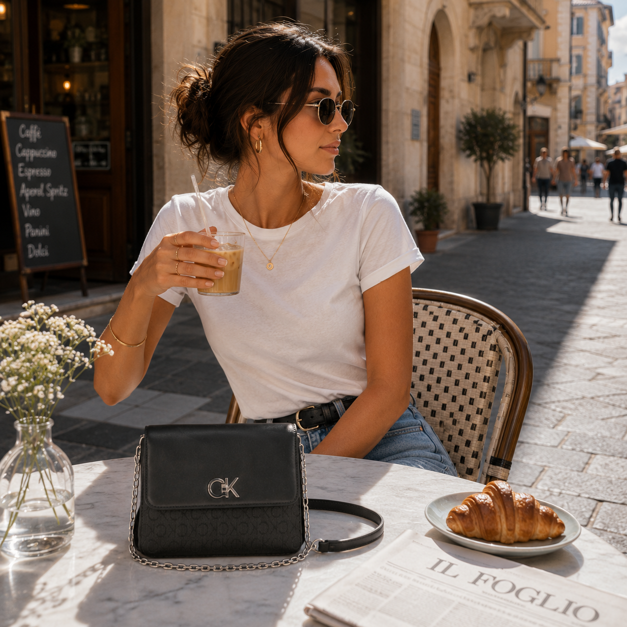 Borsa a Tracolla & Spalla Nera con Manico a Catena