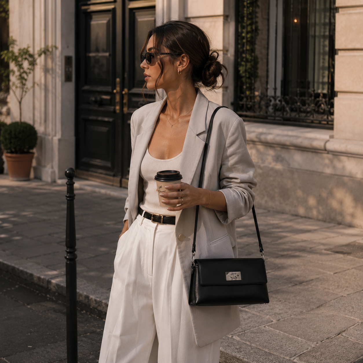 Borsa a Tracolla & Spalla Nera con Tracolla Regolabile