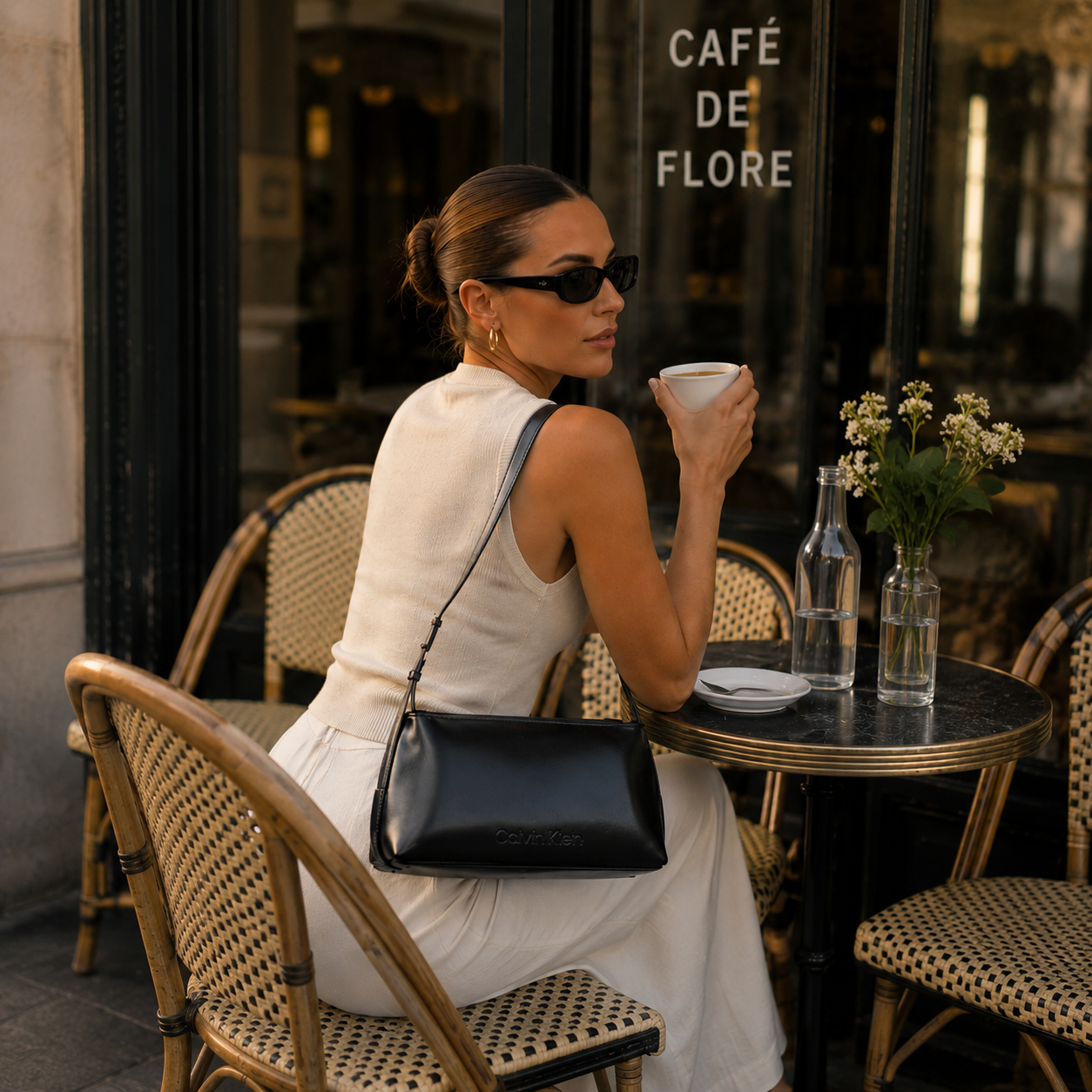 Black Glossy Shoulder Bag