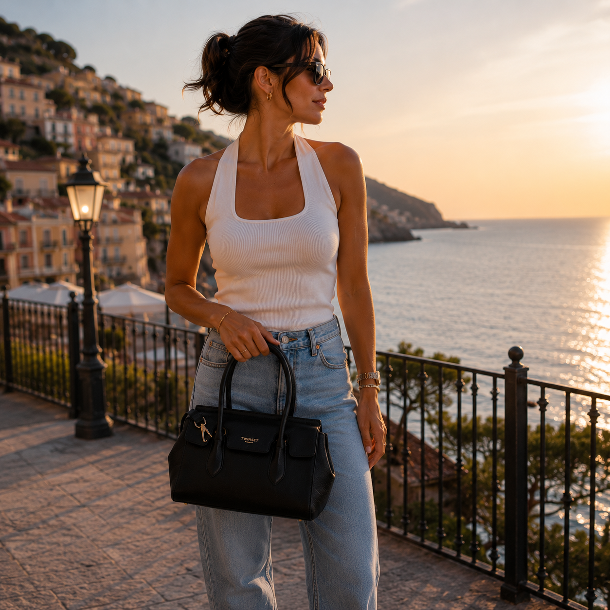 Black Structured Handbag