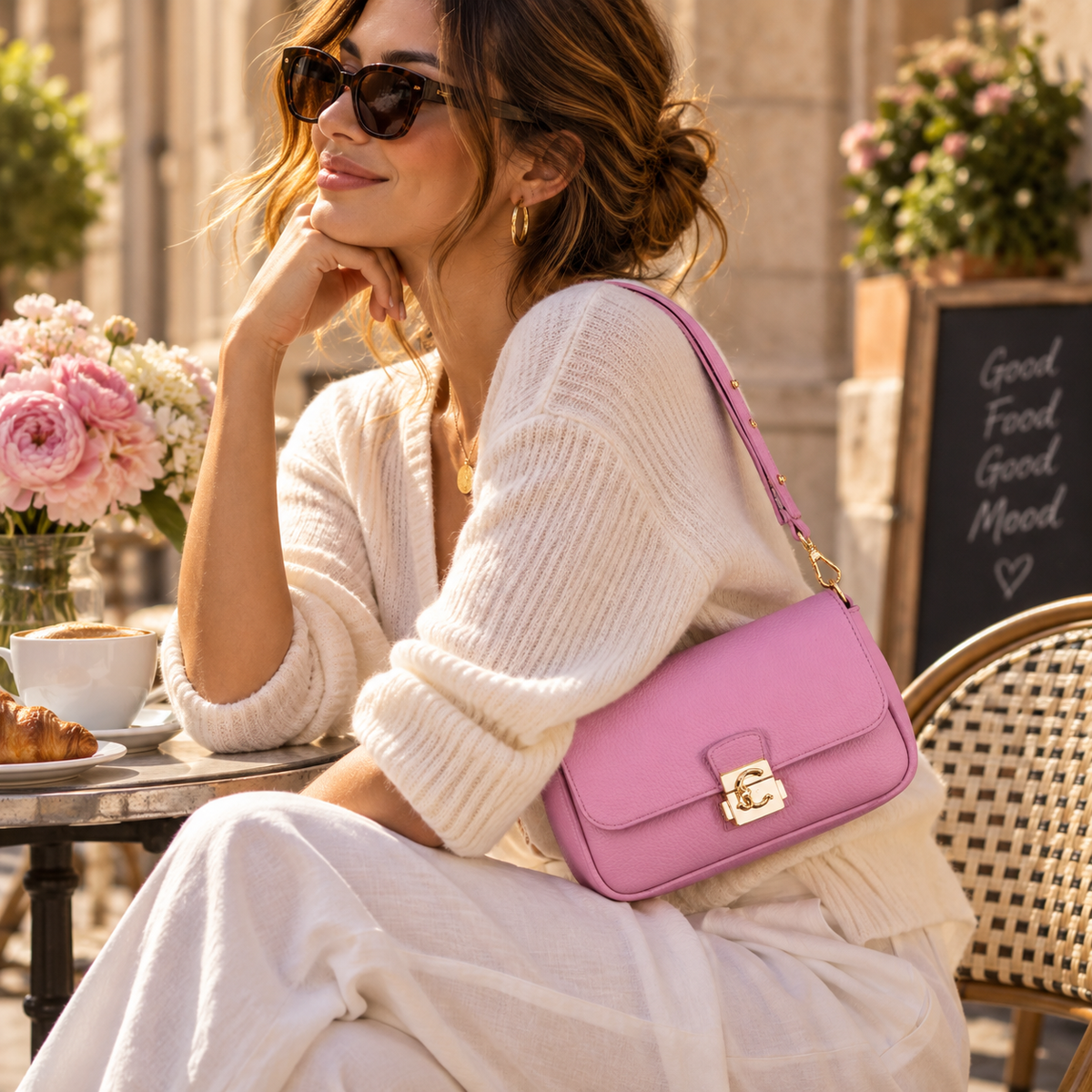 Leather Mini Shoulder bag - Pink