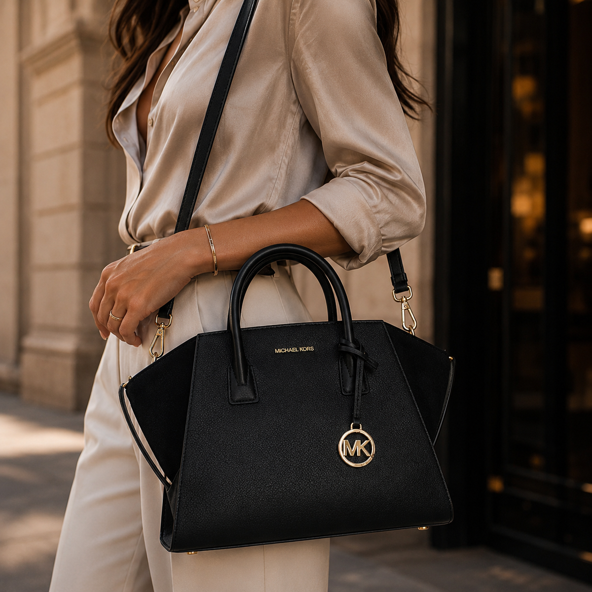 Leather Handbag - Black