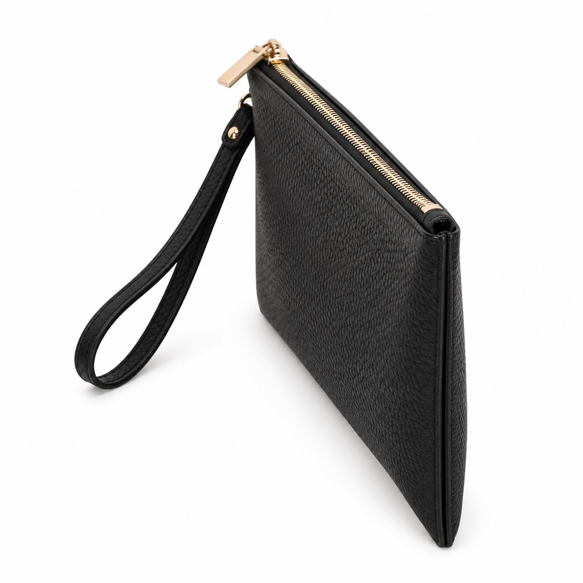 Pochette in pelle nera - Oro