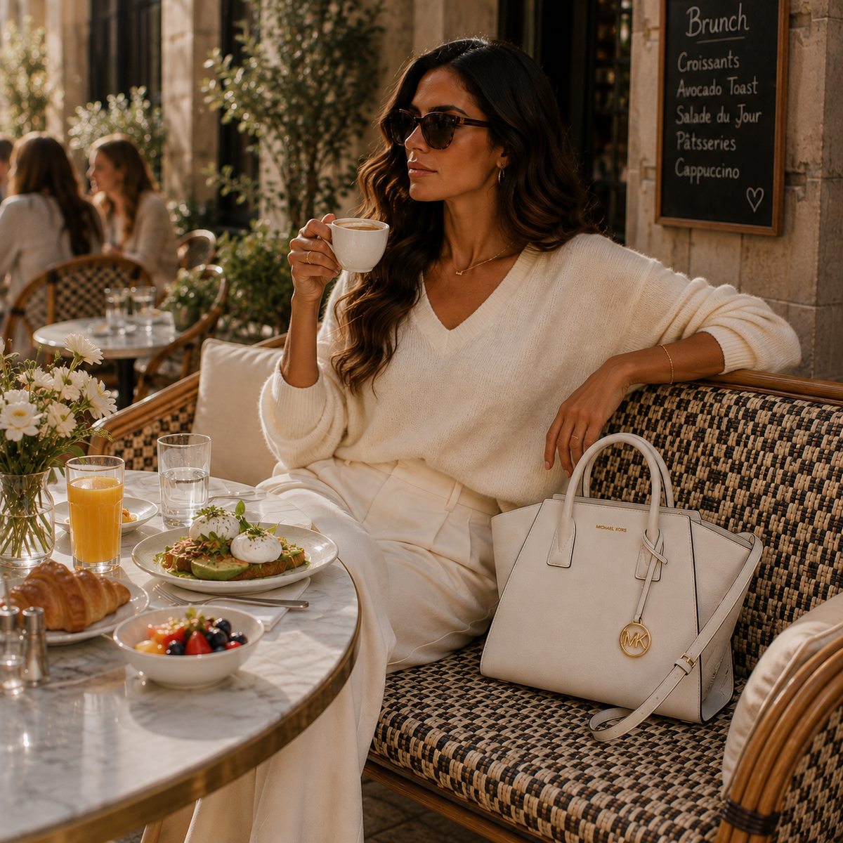 Leather Handbag - White