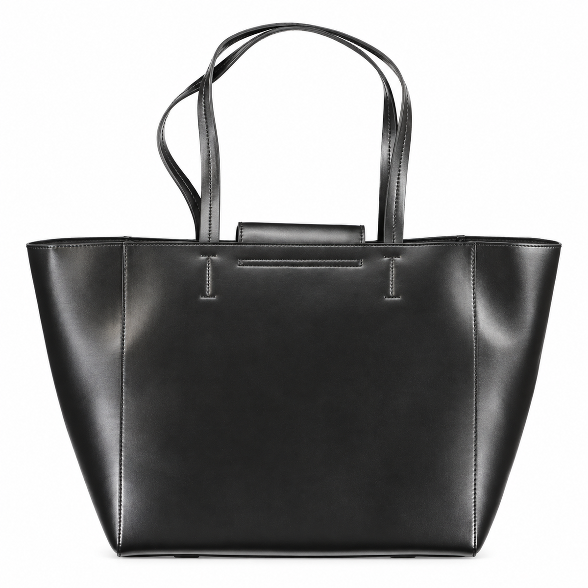 Tote Bag with silver closure - Black