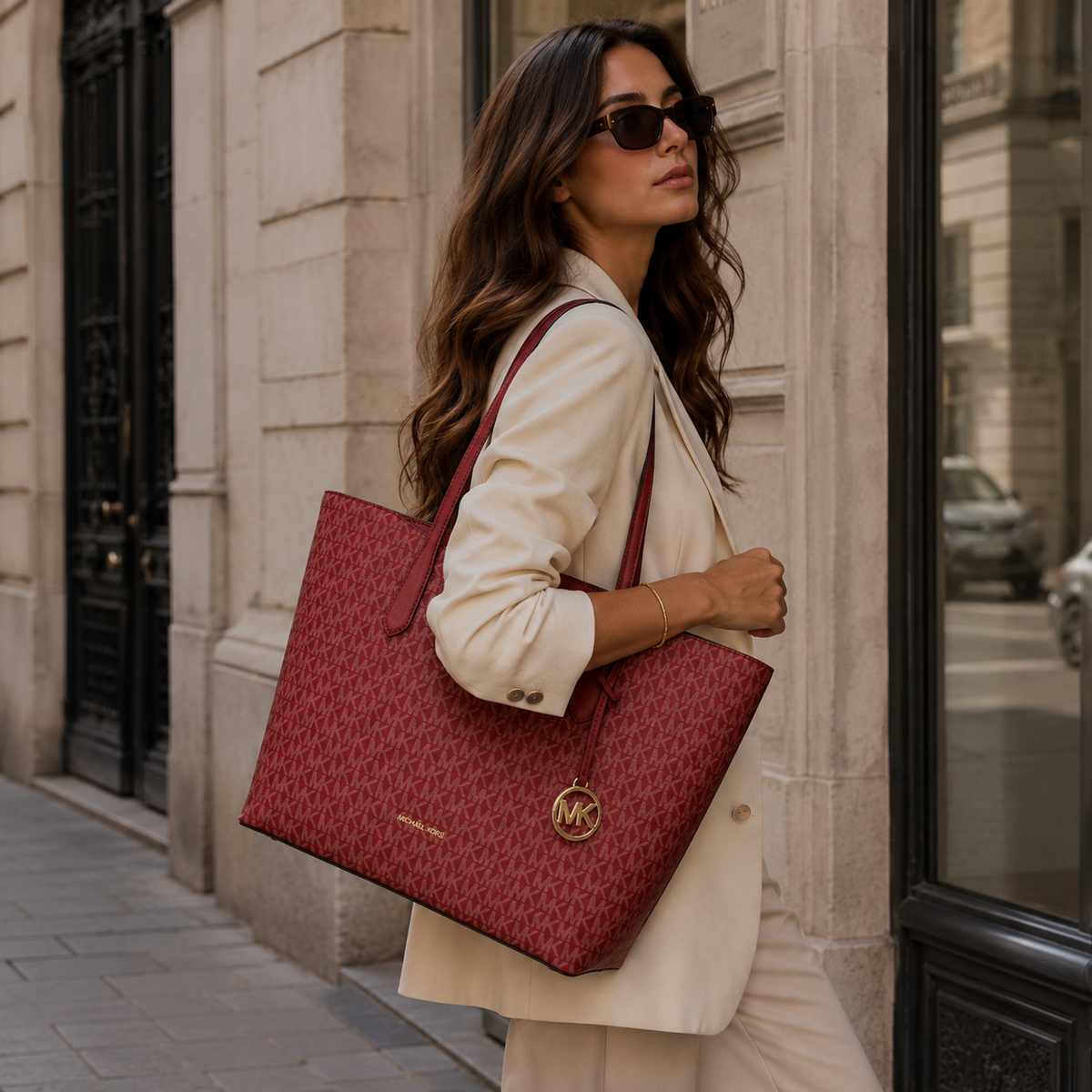 Monogrammed Large Tote Bag - Red