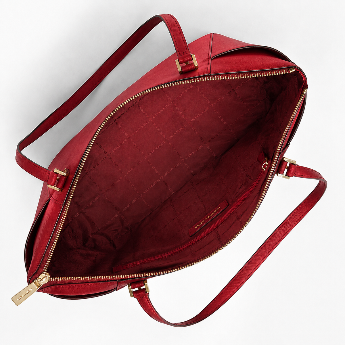 Saffiano Leather Tote Bag - Red