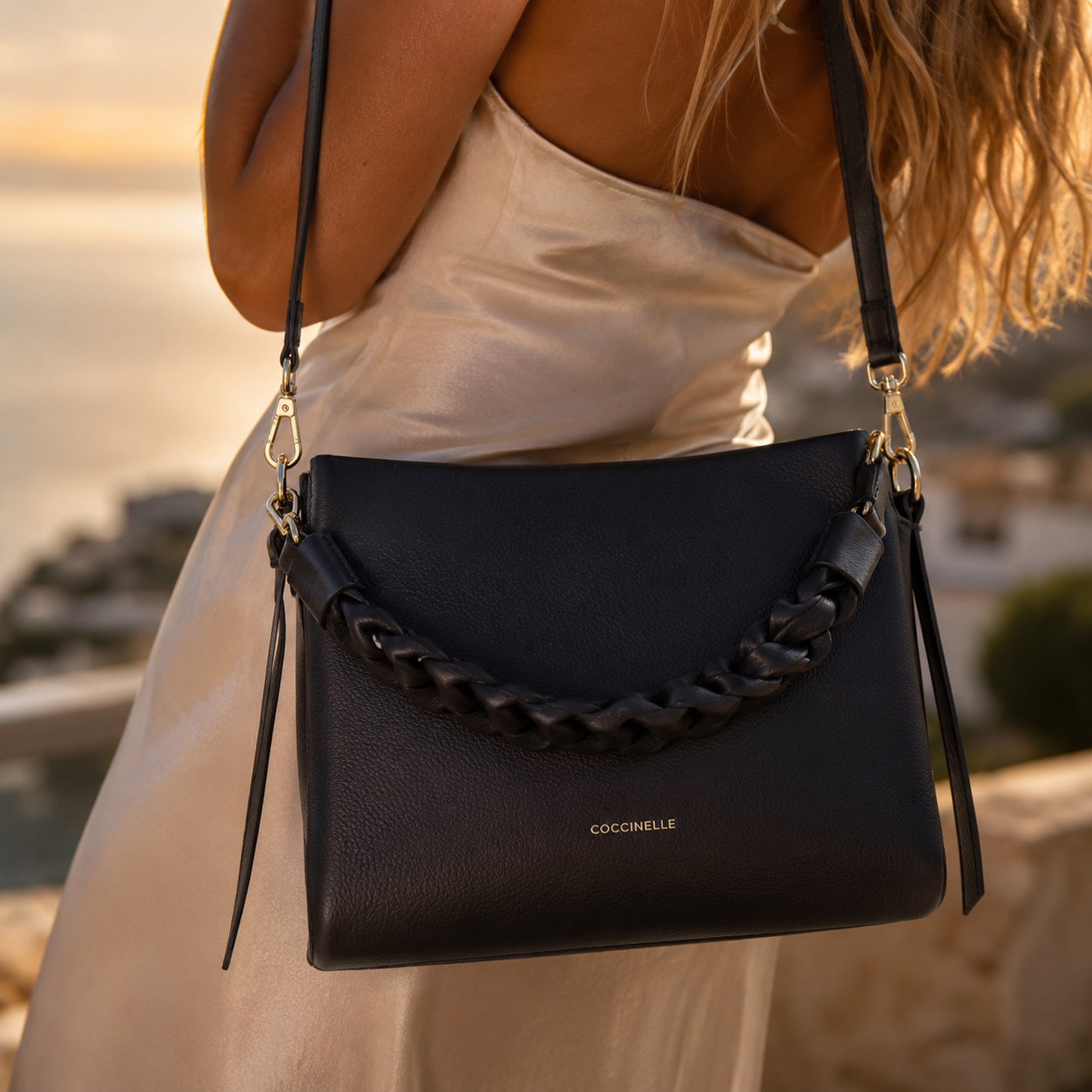 Black Calf Leather Handbag