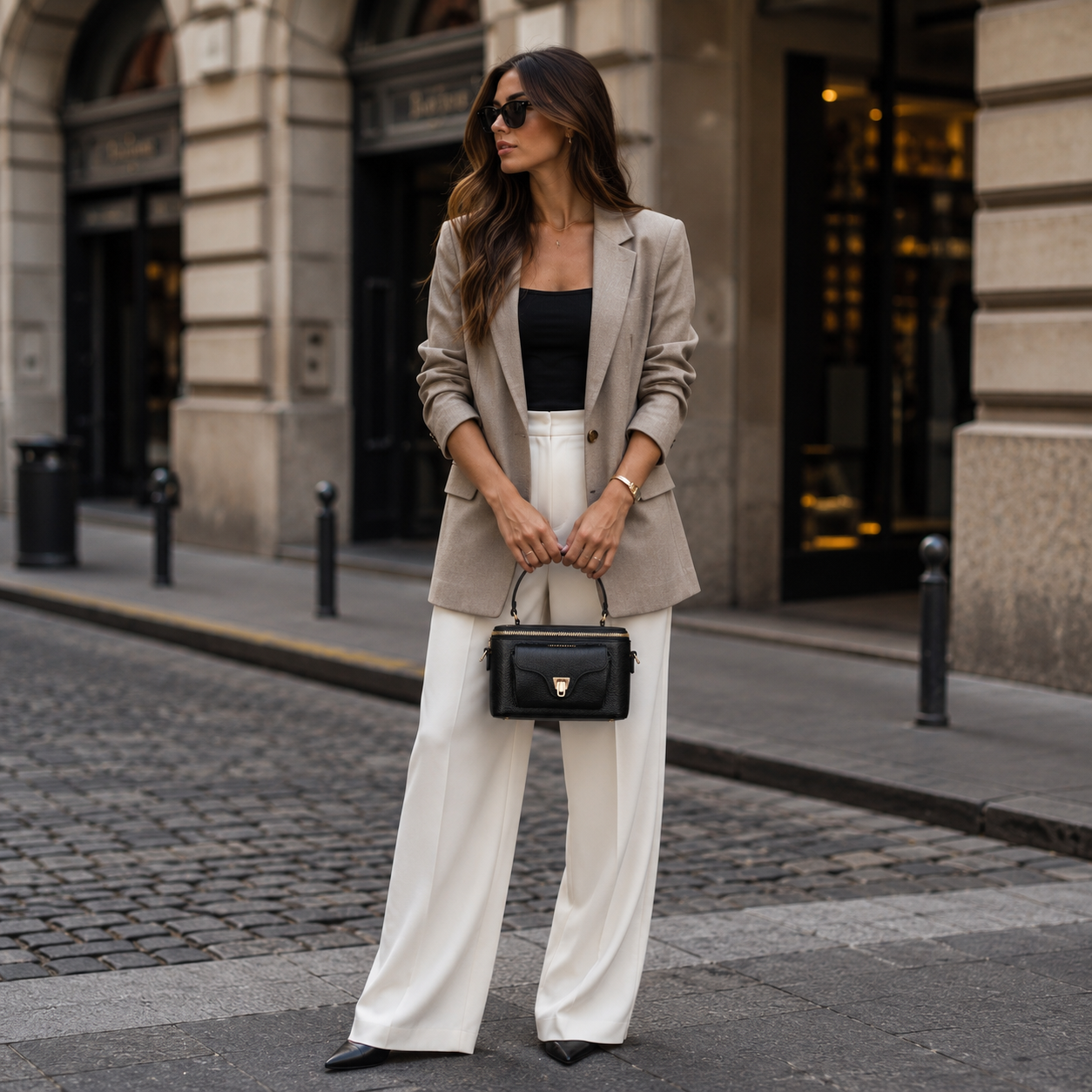 Black Structured Crossbody Bag