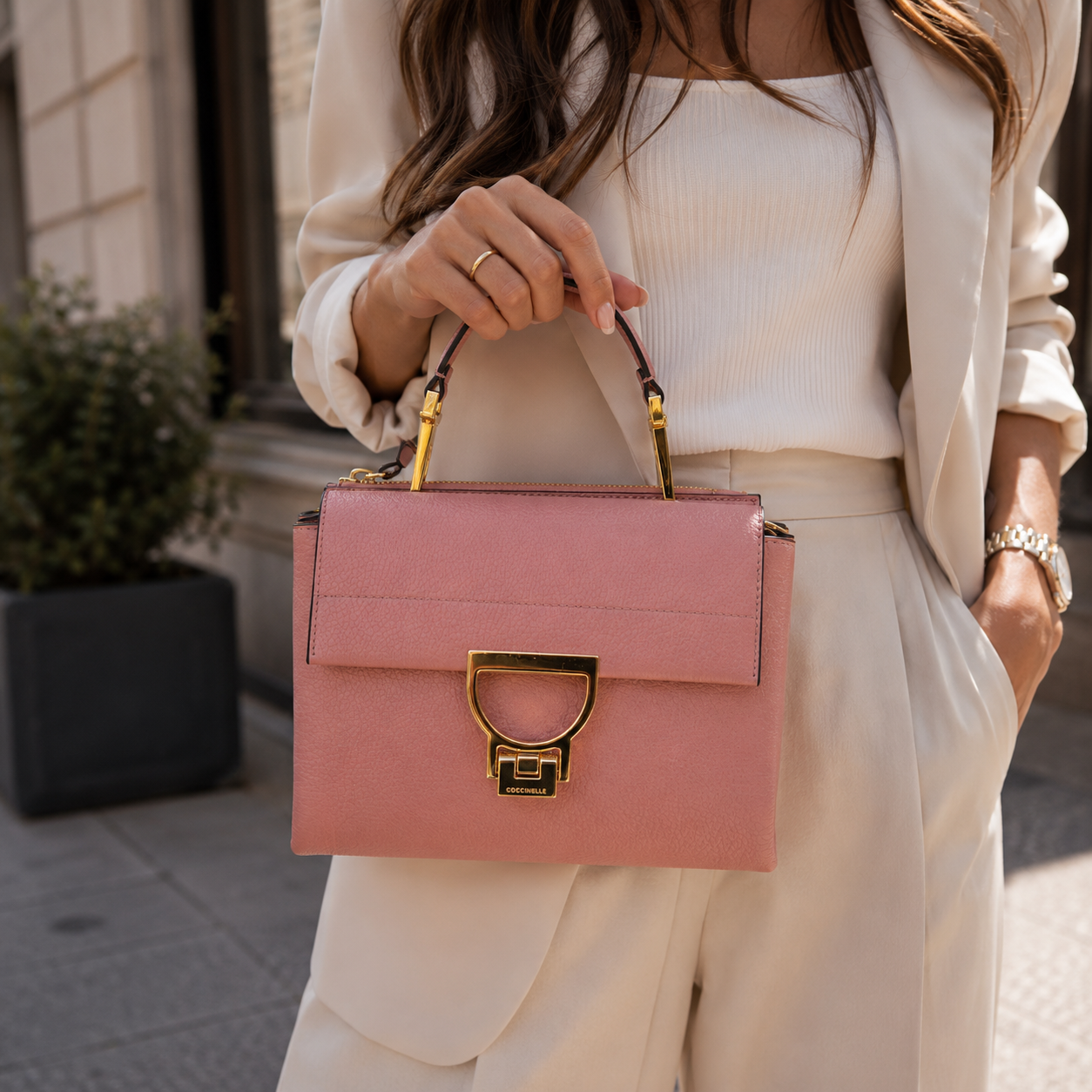 Pink Leather Handbag