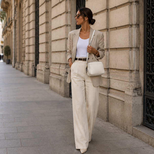 Borsa a tracolla in pelle bianca pura