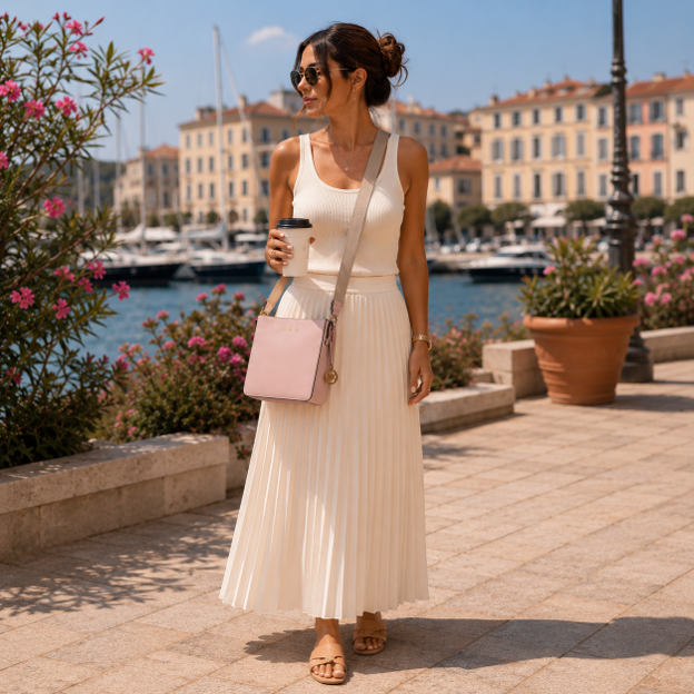 Blush Pink Leather Crossbody and Shoulder Bag