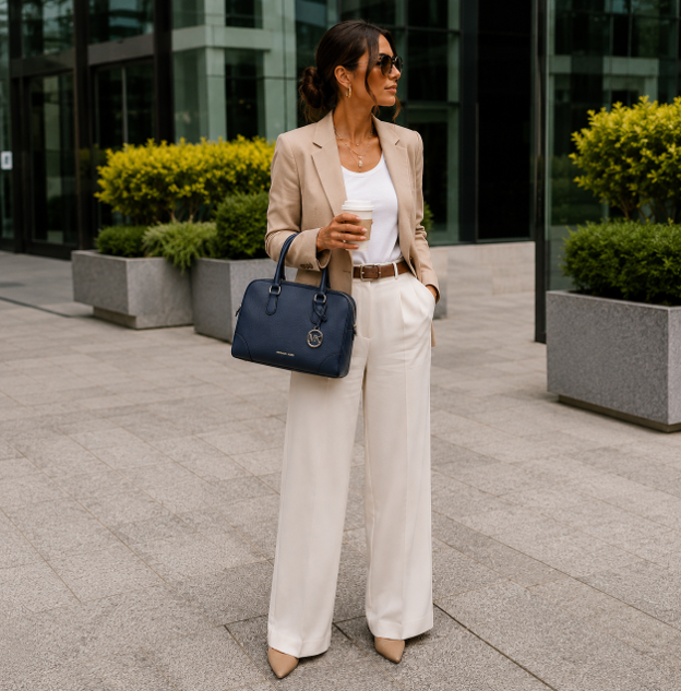 Borsa a mano in pelle blu navy