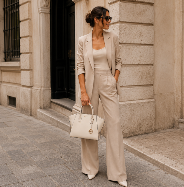 Cream Leather Handbag
